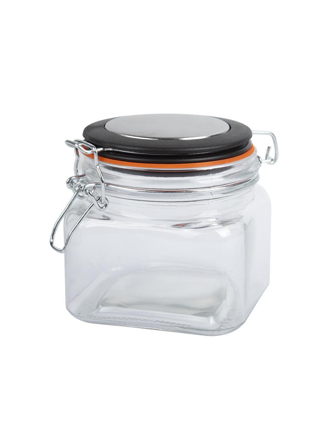 Glass Jar With Airtight Lid Pack Of 2 Pcs - (Each 600 Ml) - MARKET 99
