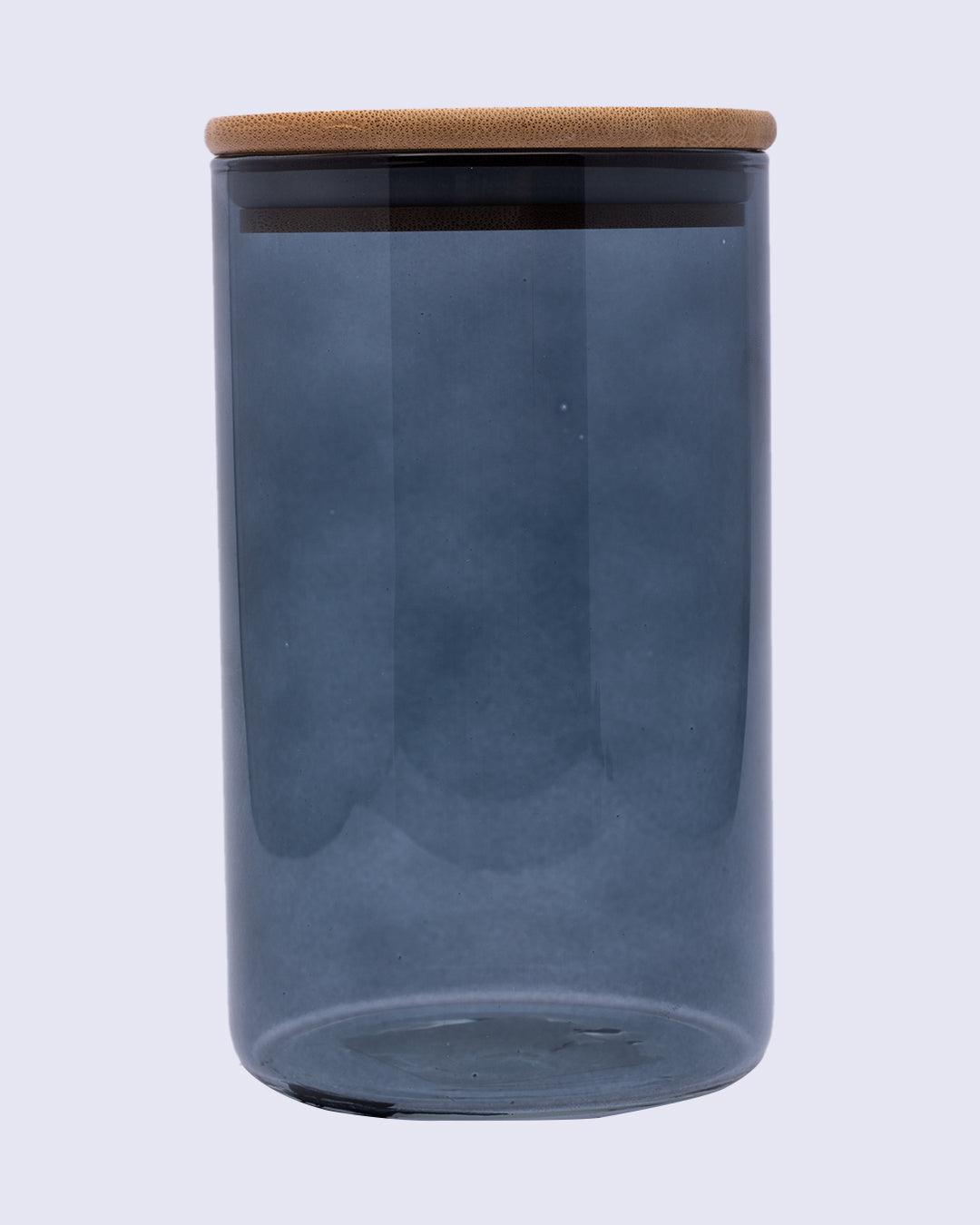 Glass Jar, with Lid, Storage Container, Black, Glass, 1 Litre - MARKET 99