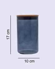 Glass Jar, with Lid, Storage Container, Black, Glass, 1 Litre - MARKET 99