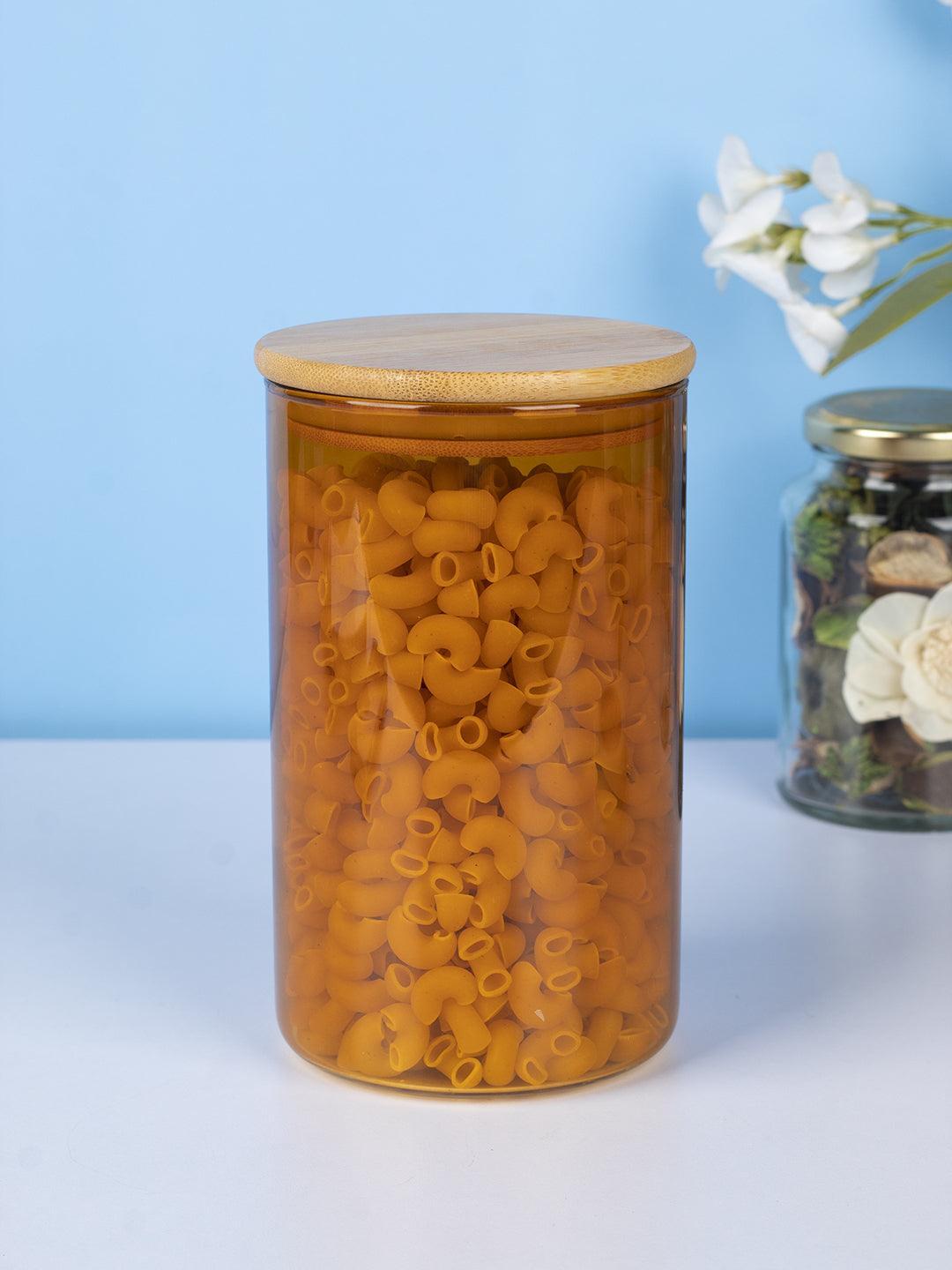 Glass Jar, with Lid, Storage Container, Orange, Glass, 1 Litre - MARKET 99