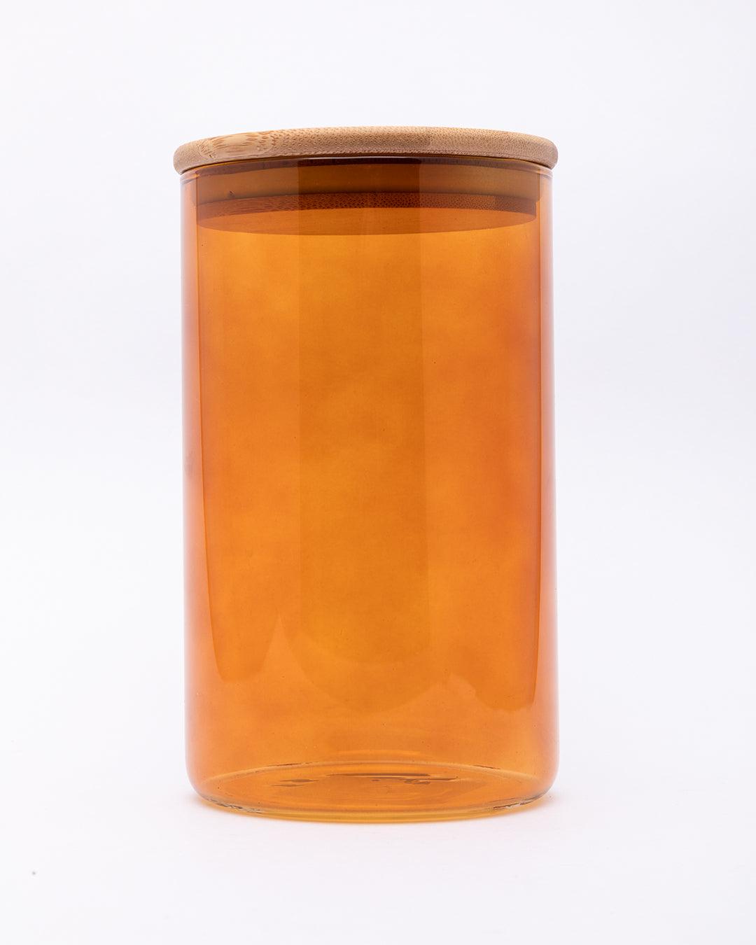 Glass Jar, with Lid, Storage Container, Orange, Glass, 1 Litre - MARKET 99