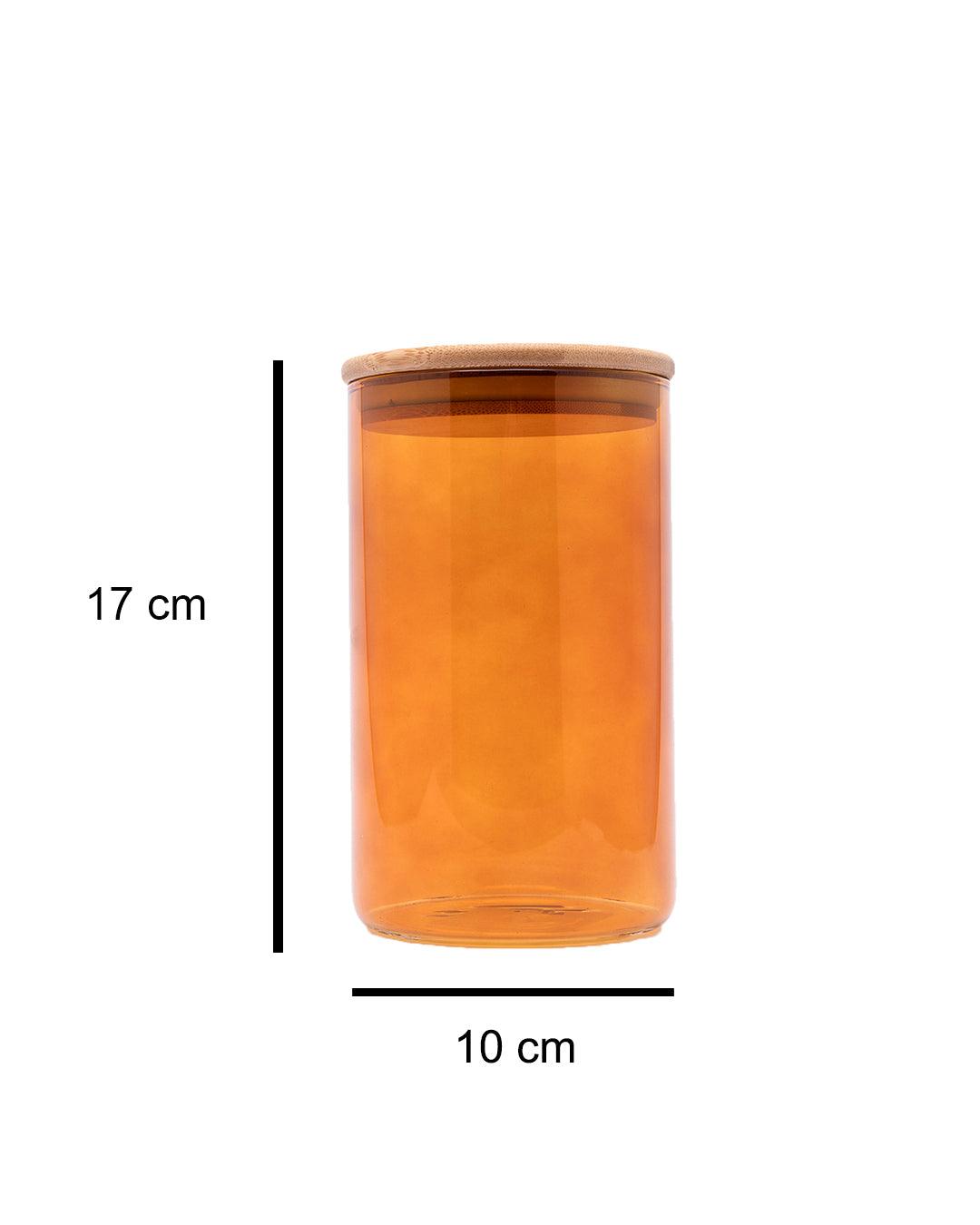 Glass Jar, with Lid, Storage Container, Orange, Glass, 1 Litre - MARKET 99