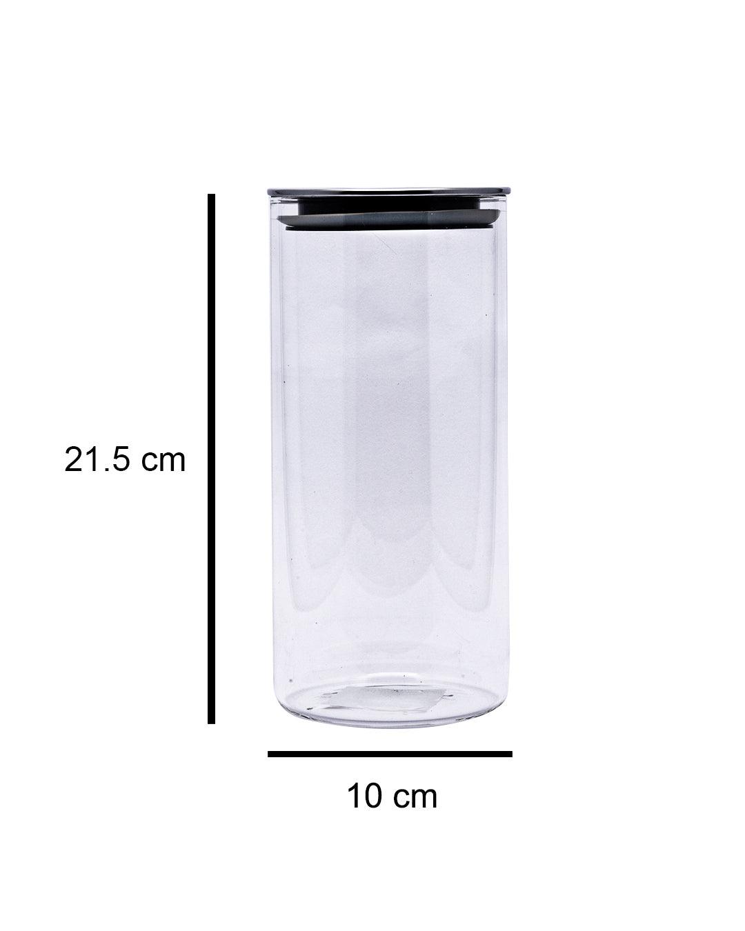 Glass Jar, with Lid, Storage Container, Transparent, Glass, 1.2 Litre - MARKET 99