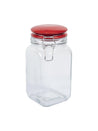 Glass Jar With Red Ceramic Lid - 1200 Ml - MARKET 99