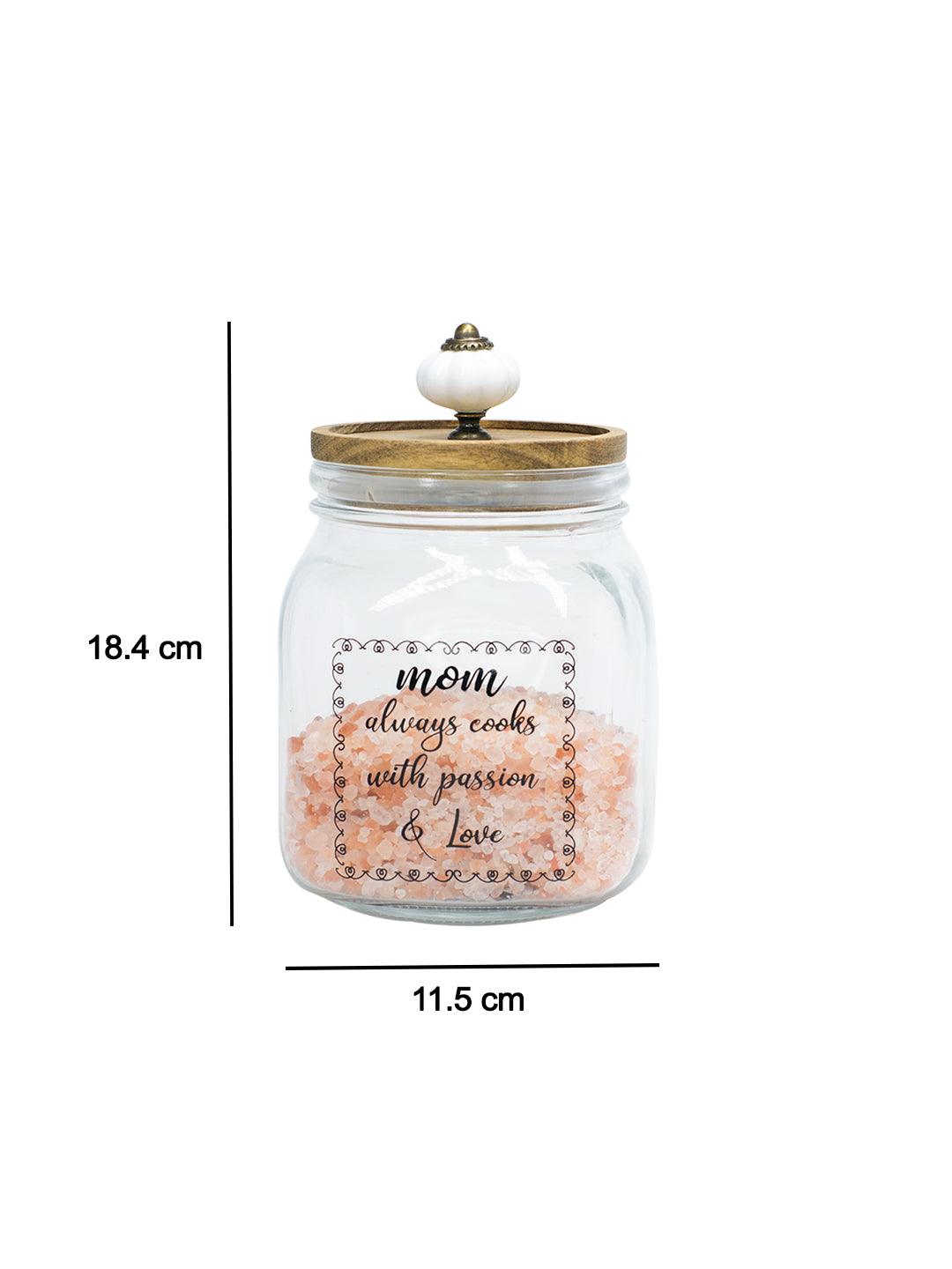 Glass Jar With Wooden Lid - 1000 Ml - MARKET 99