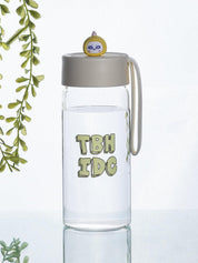 Glass, Water Bottle 380 Ml, Quirky Quotes, Glossy : Finish, Multicolor