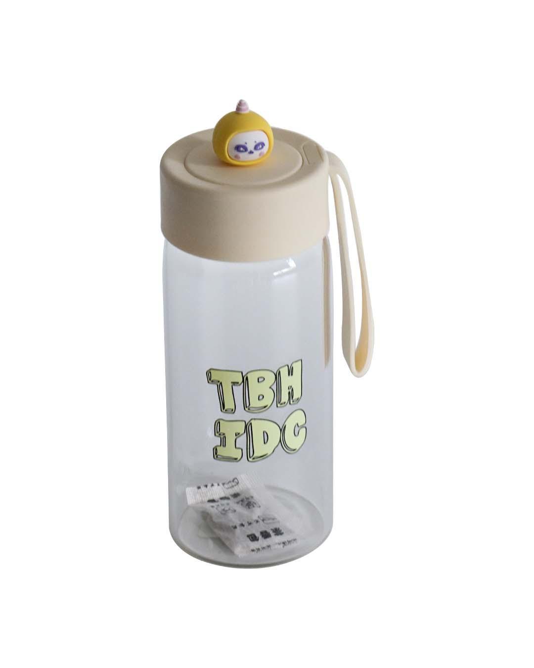 Glass, Water Bottle 380 Ml, Quirky Quotes, Glossy : Finish, Multicolor
