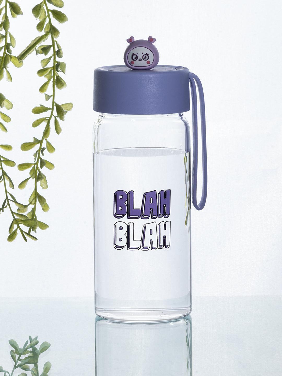Glass, Water Bottle 380 Ml, Quirky Quotes, Glossy : Finish, Multicolor