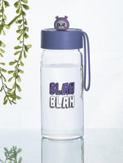 Glass, Water Bottle 380 Ml, Quirky Quotes, Glossy : Finish, Multicolor
