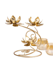 Diwali Decoration Item 3 LOTUS T- LITE HOLDER STAND