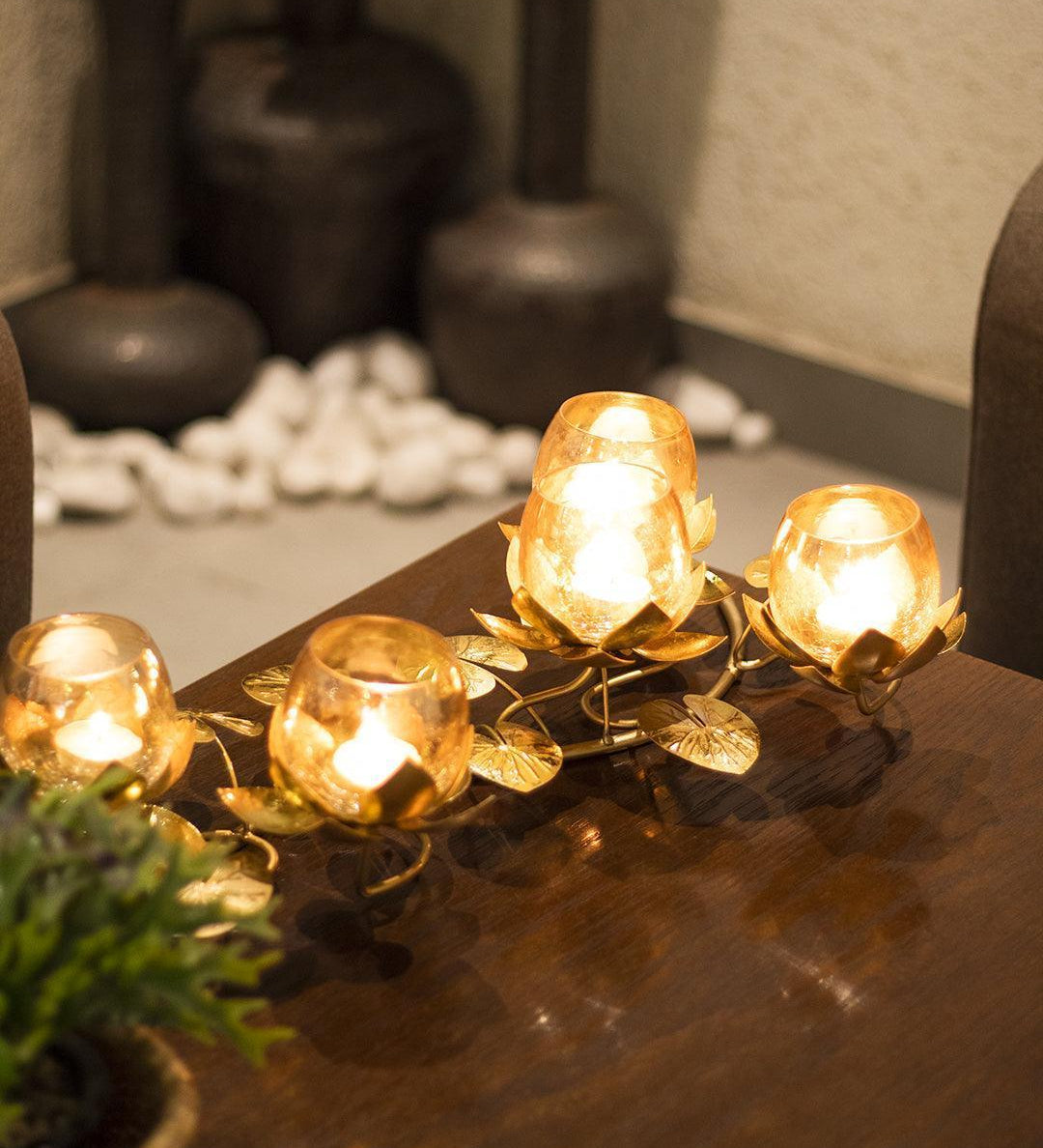 Diwali Decoration Item 5 LOTUS T-LITE HOLDER