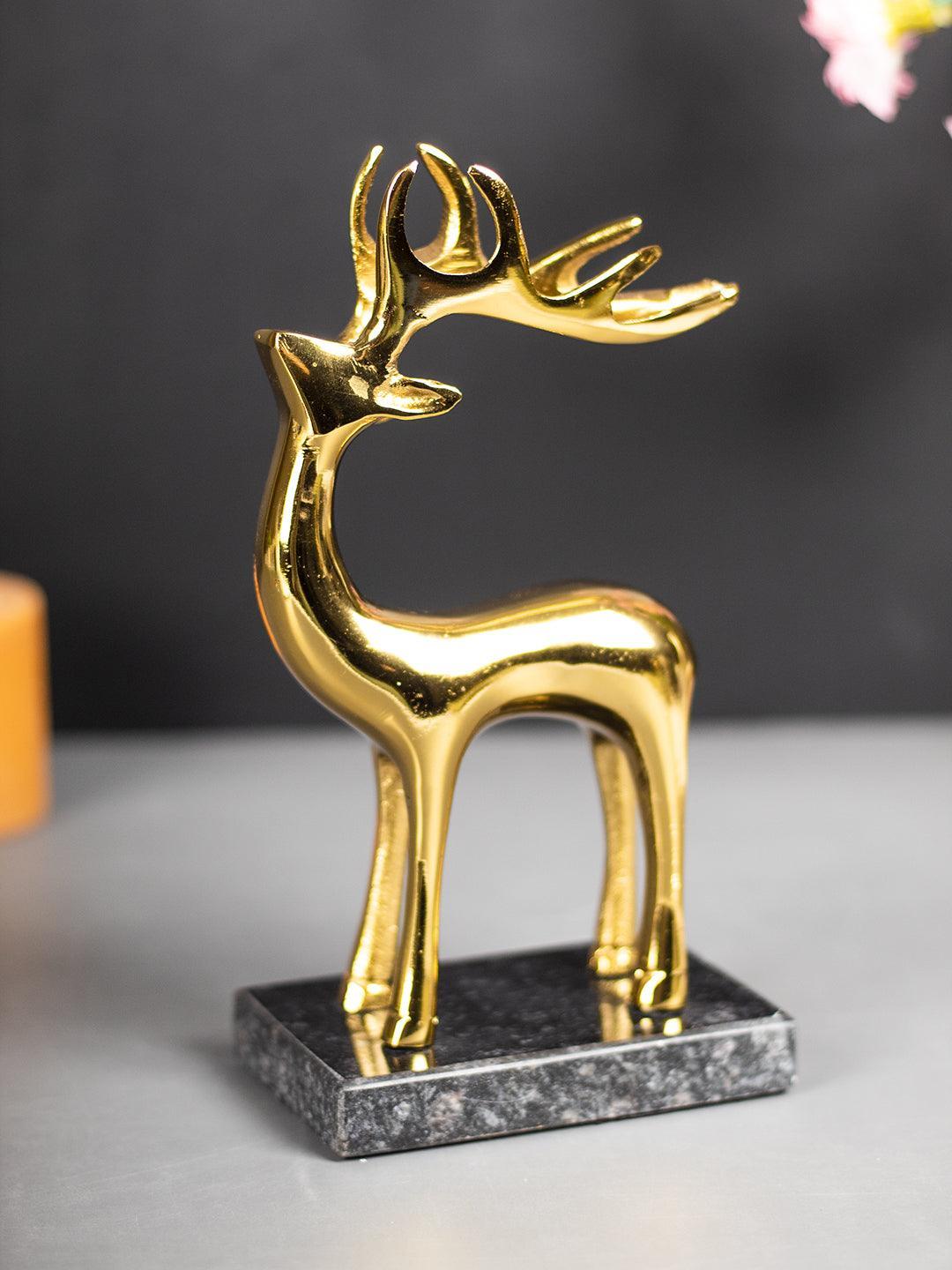 Gold Aluminium Reindeer Figurine - MARKET 99