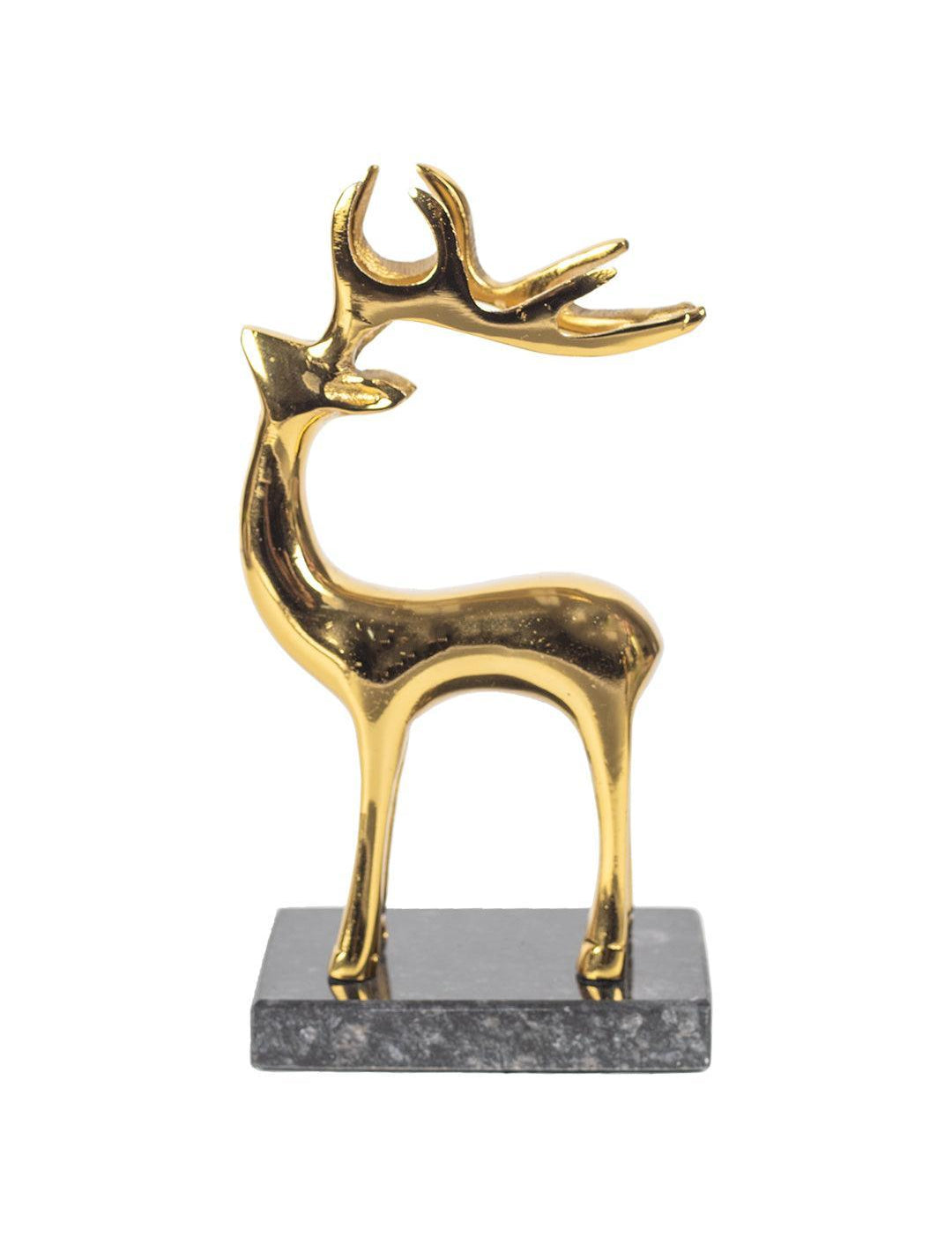 Gold Aluminium Reindeer Figurine - MARKET 99