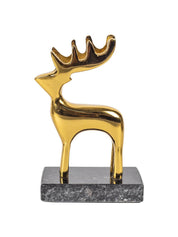 Gold Solid Aluminium Reindeer Figurine - MARKET 99