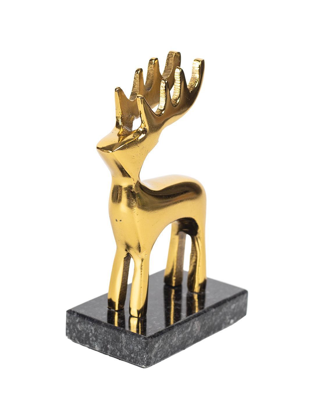 Gold Solid Aluminium Reindeer Figurine - MARKET 99