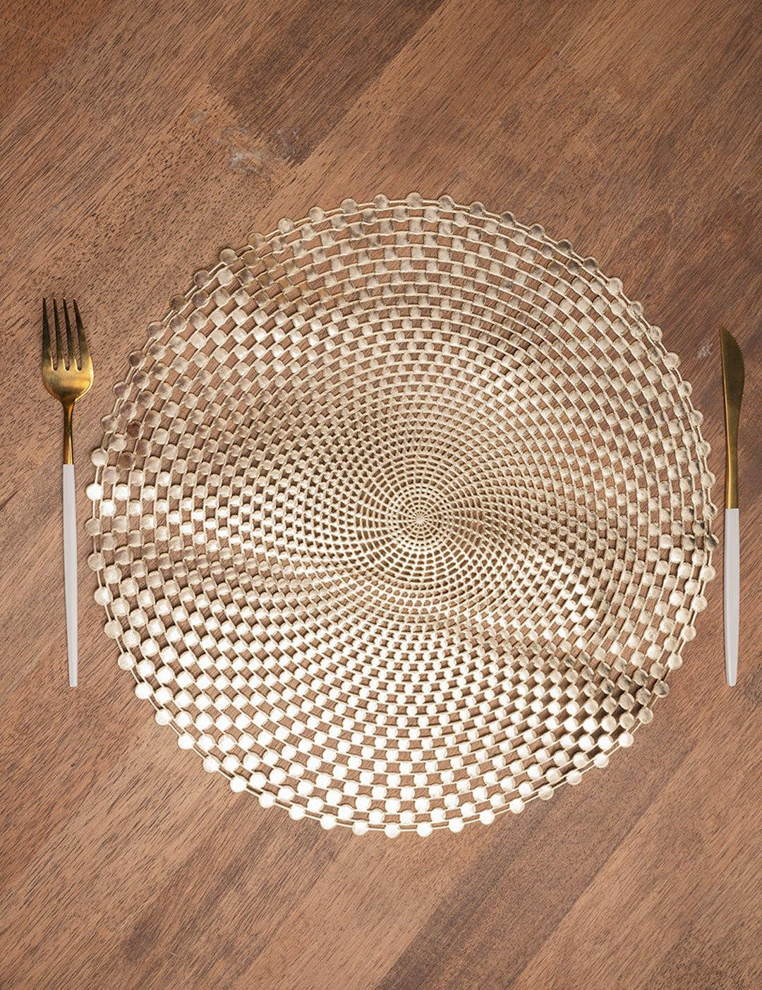 Golden Circles - Placemat Mat Set Of 2 - MARKET 99