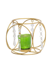 Golden Crystal Hanging T-Lite Holder - MARKET 99