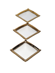 Golden Edge White Dish Set Of 3 - MARKET 99