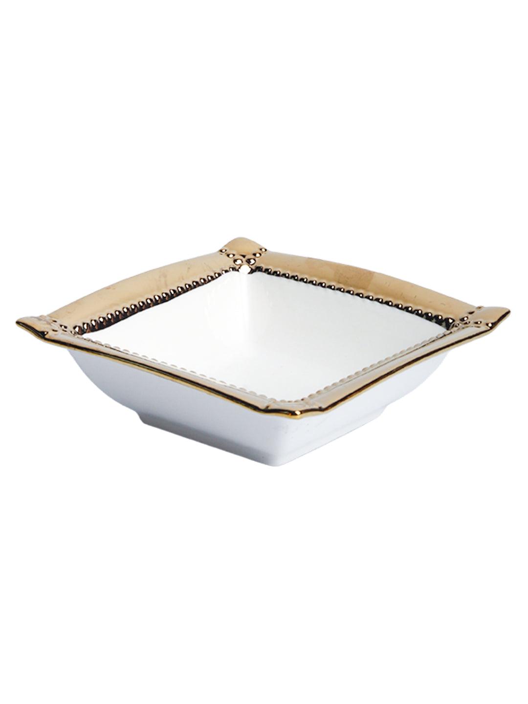 Golden Edge White Dish Set Of 3 - MARKET 99