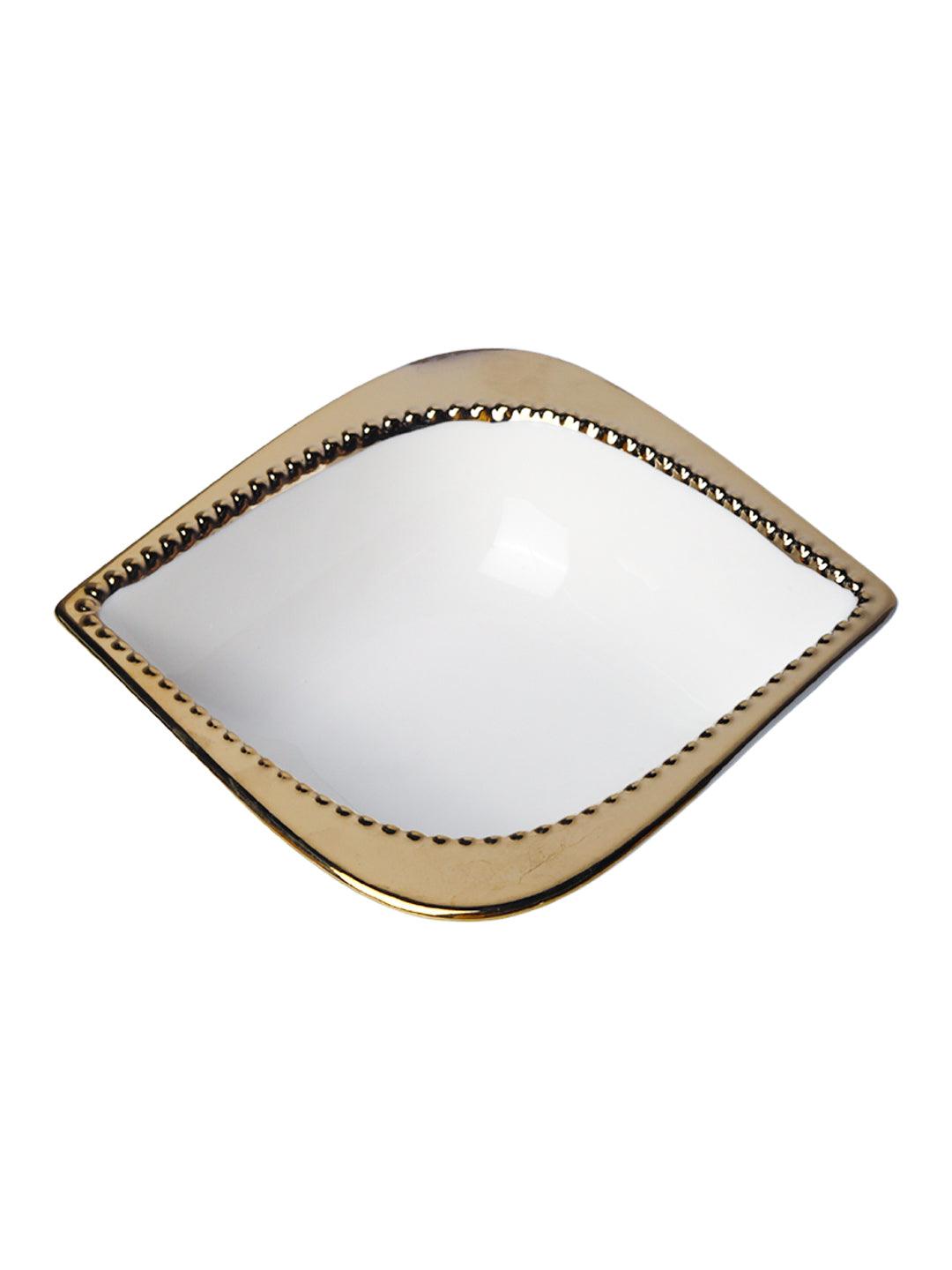 Golden Edge White Dish Set Of 3 - MARKET 99