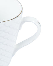 'GOLDEN LINE' Honey Embossed Design Print Ceramic Tea & Coffee Mug (Set Of 2, 350 mL) - MARKET 99