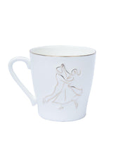 GOLDEN RING + VIENNESE WALTZ DANCER' Print Ceramic Tea & Coffee Mugs (Set Of 6, Each 200mL) - MARKET 99