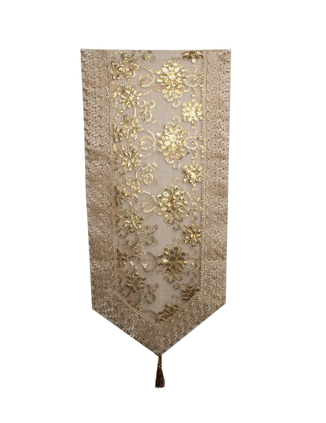 Golden Table Runner - Floral Pattern - MARKET 99