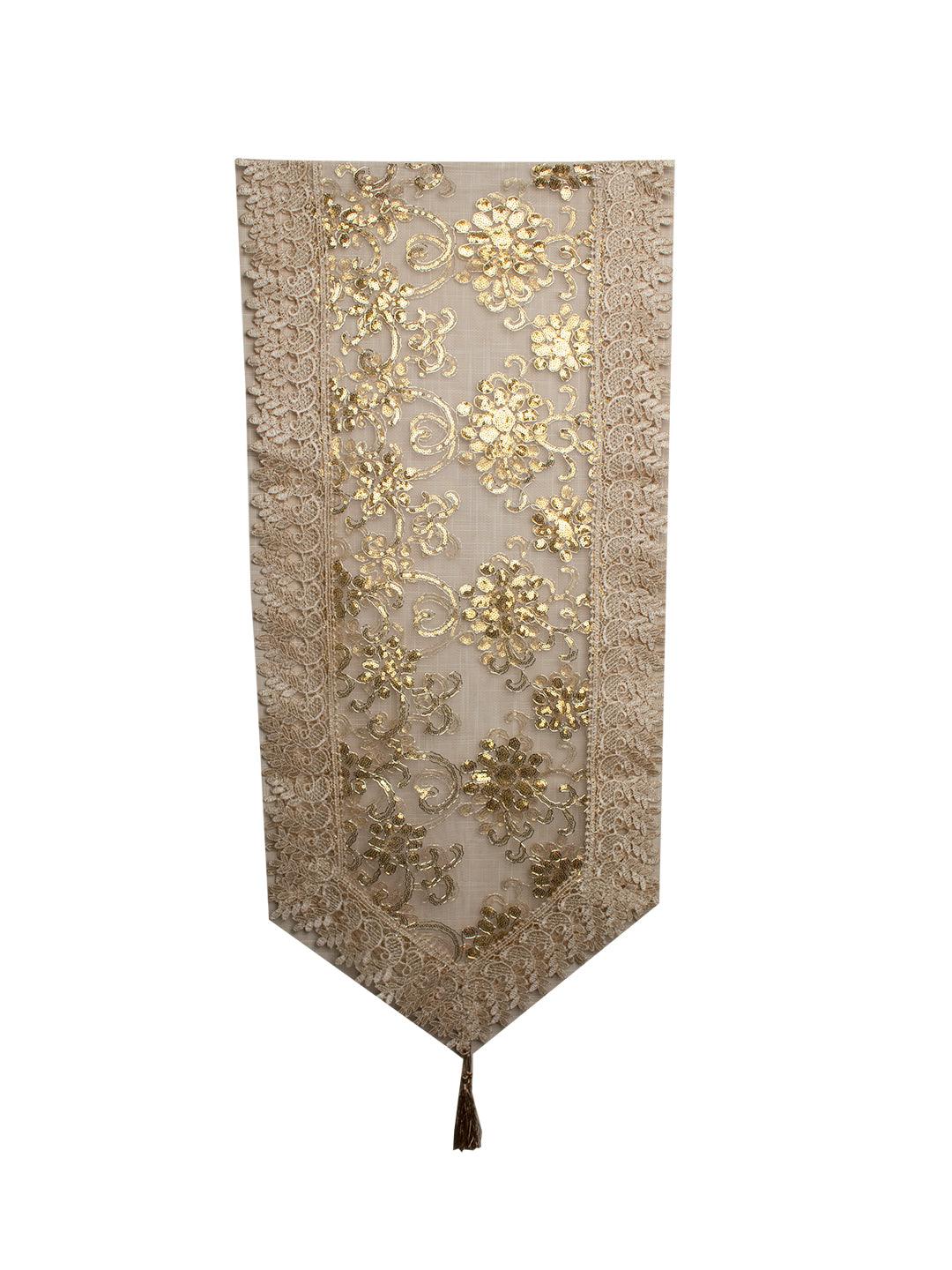 Golden Table Runner - Floral Pattern - MARKET 99