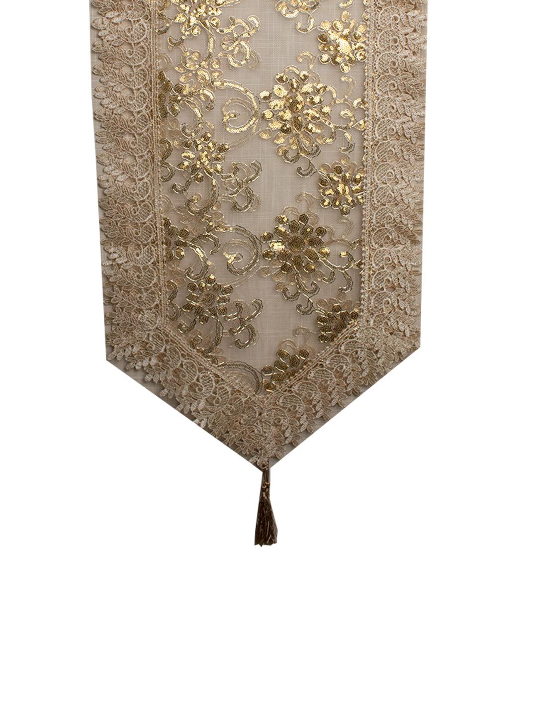 Golden Table Runner - Floral Pattern - MARKET 99