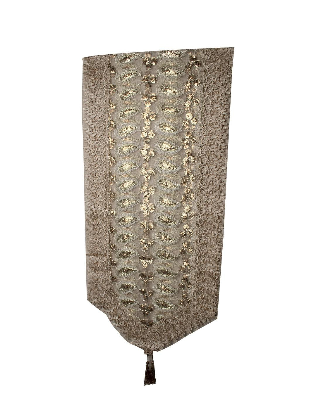 Golden Table Runner - Leaf Pattern - MARKET 99