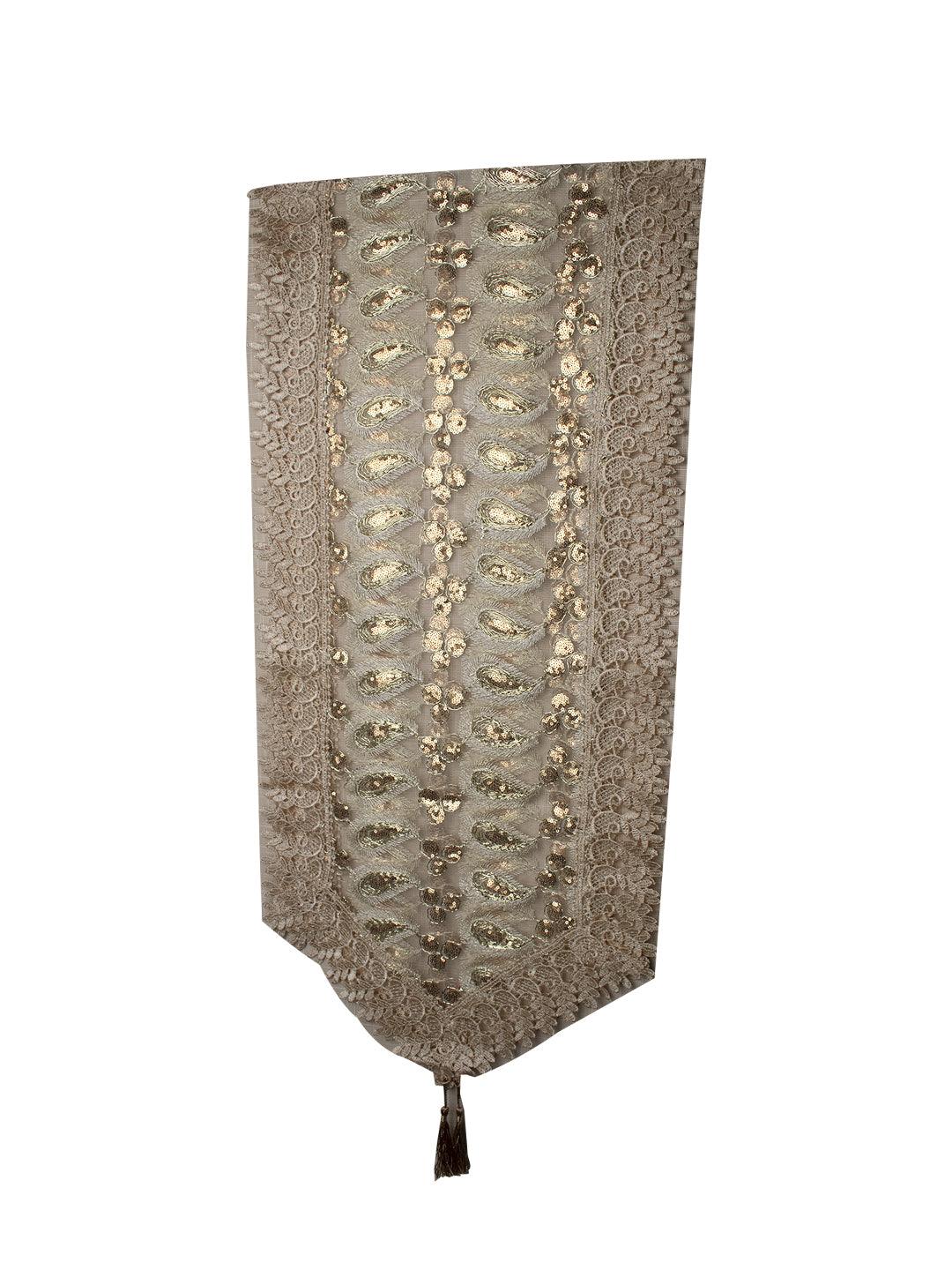 Golden Table Runner - Leaf Pattern - MARKET 99