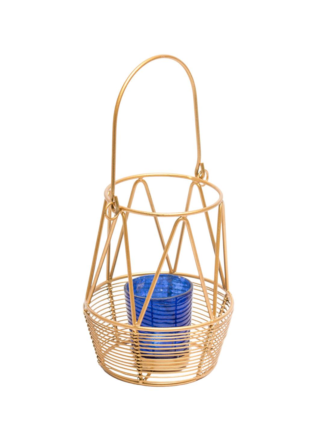 Golden Woven Wire T-Lite Holder - MARKET 99