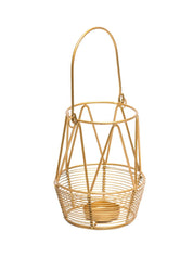 Golden Woven Wire T-Lite Holder - MARKET 99