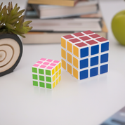 Cube, Rubik's Cube, Toy for Kids, 1 Big & 1 Small Cube, Multicolour, Plastic, Set of 2