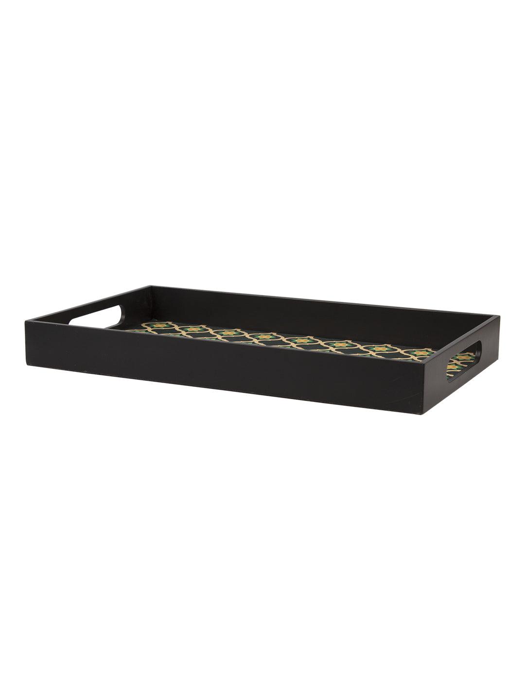 Green & Black Rectangular Tray with handle - Market 99 - MARKET 99