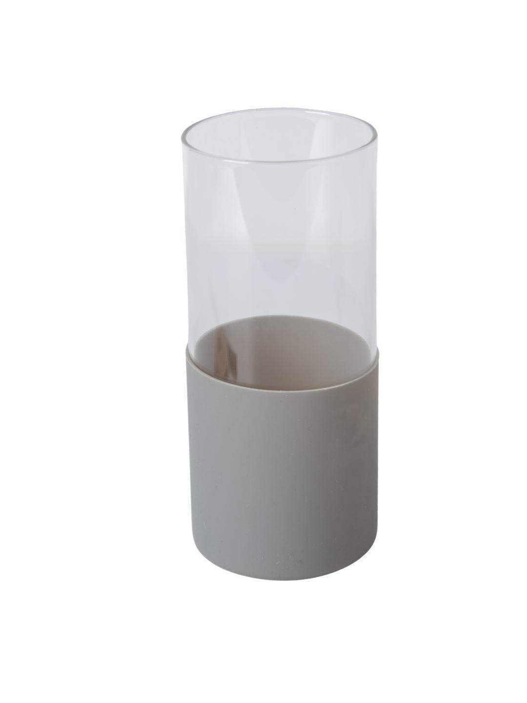 Grey Borosilicate Glass Sipper With Straw - 350 Ml