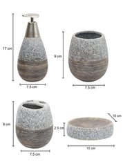 Grey Ceramic Pear Shaped Bathroom Set - Matte, Stone Finish - MARKET 99