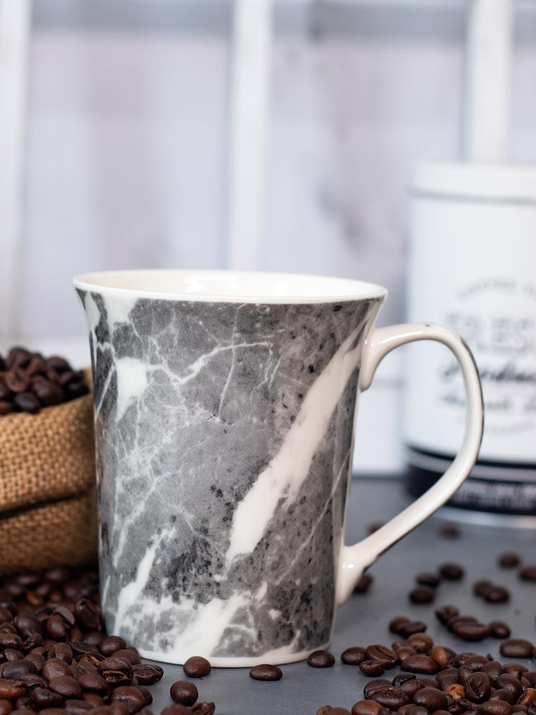 Grey Coffee Mug - 380 Ml, Marble Finish - MARKET 99