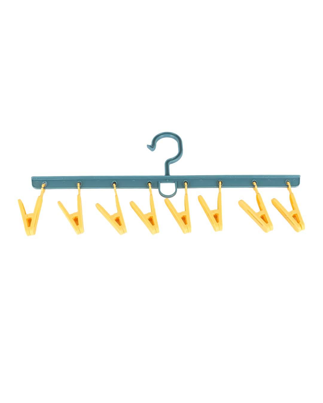 Hanger Bar with 8 Pegs, Yellow, Plastic - MARKET 99