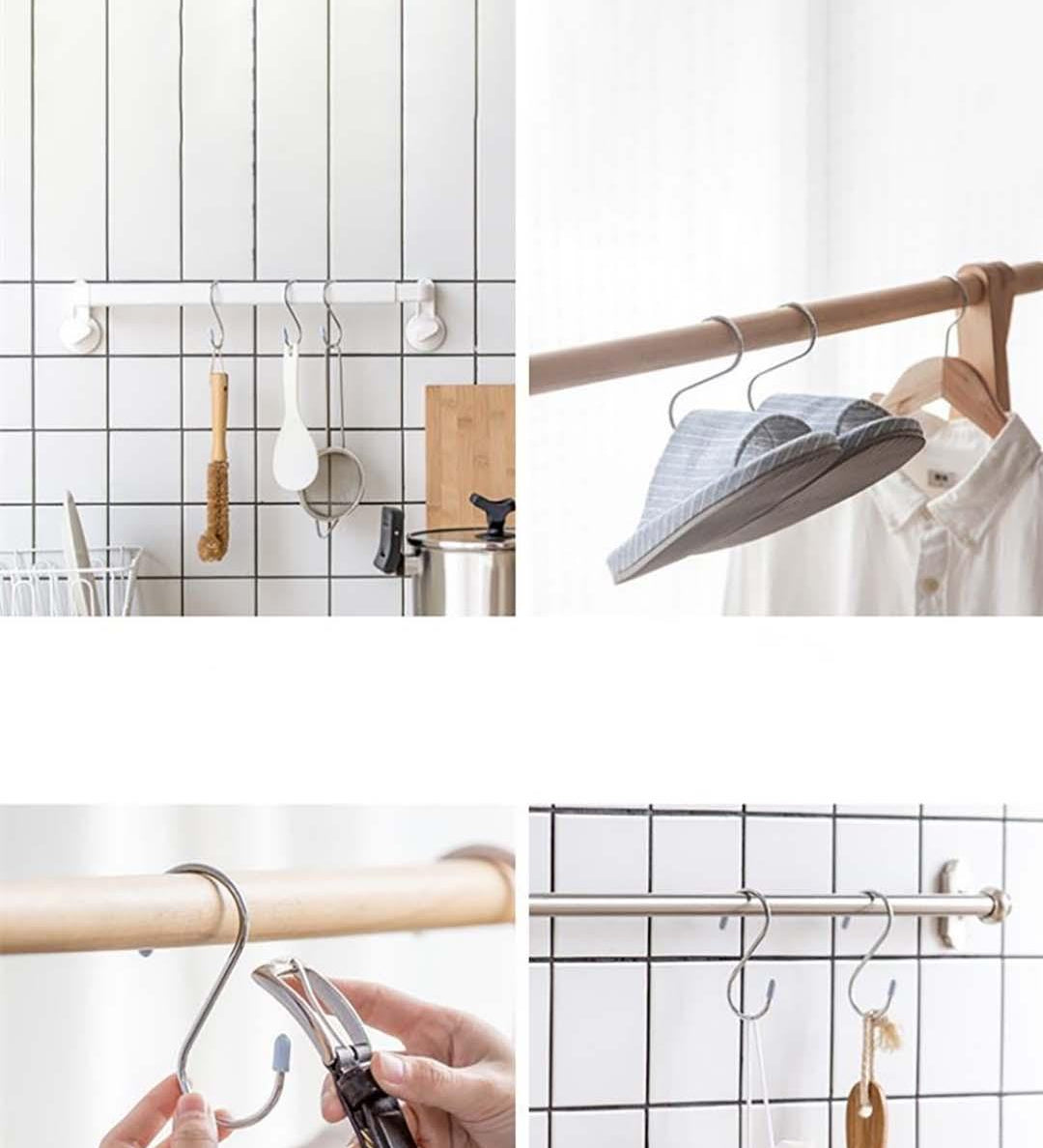 Hanging Hooks, Silver, Iron, Set of 5 Hooks - MARKET 99