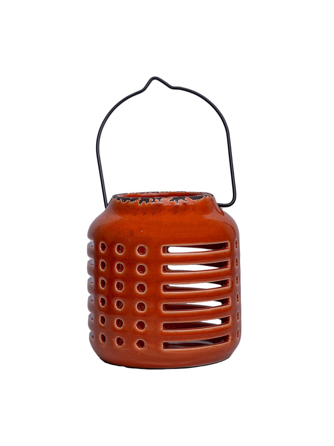 Hanging Tealight Candle Holder - Orange - MARKET 99