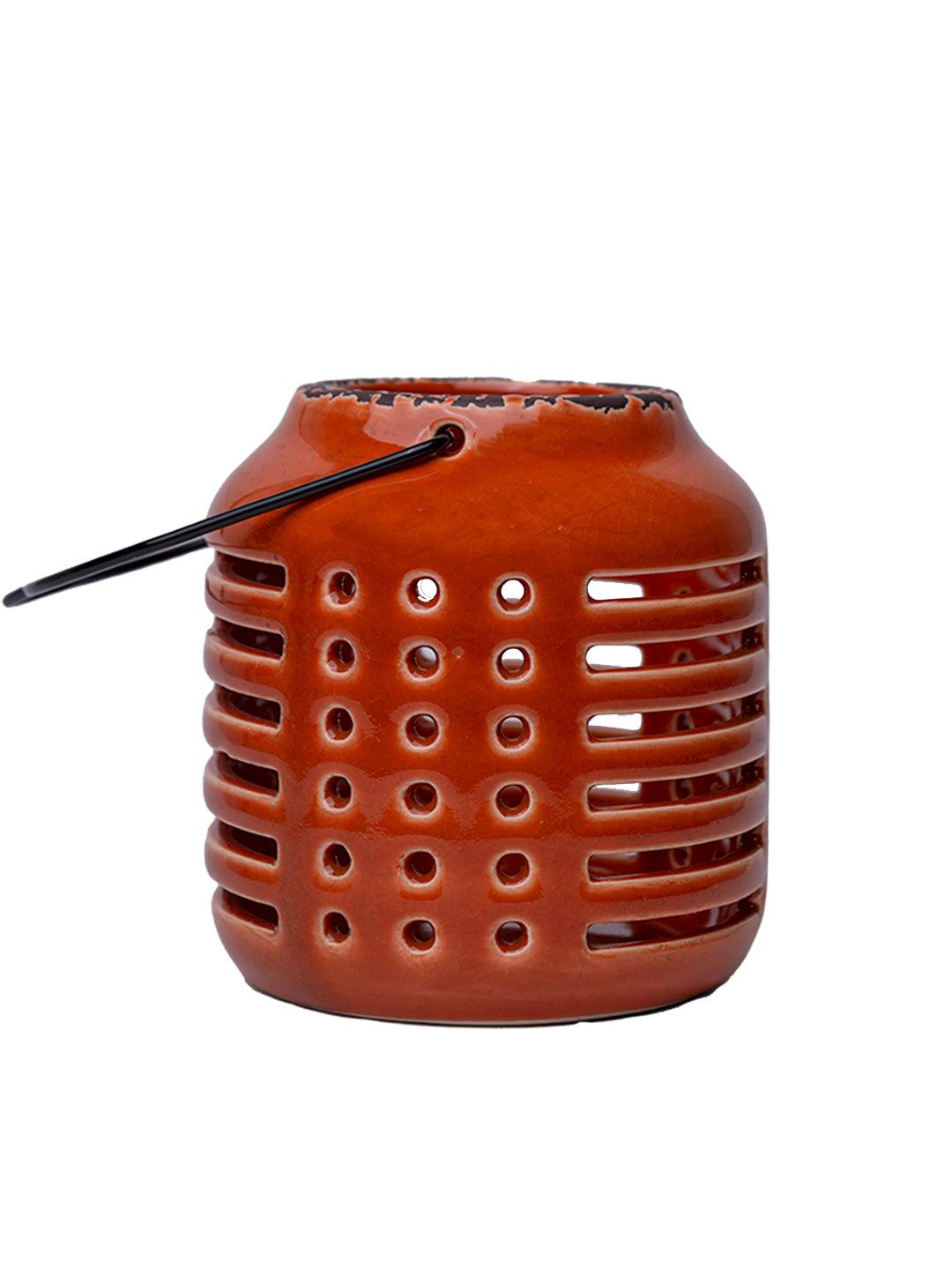 Hanging Tealight Candle Holder - Orange - MARKET 99