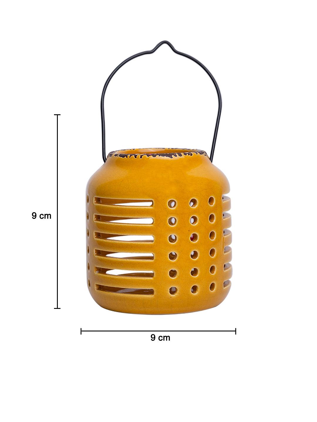 Hanging Tealight Candle Holder - Yellow - MARKET 99