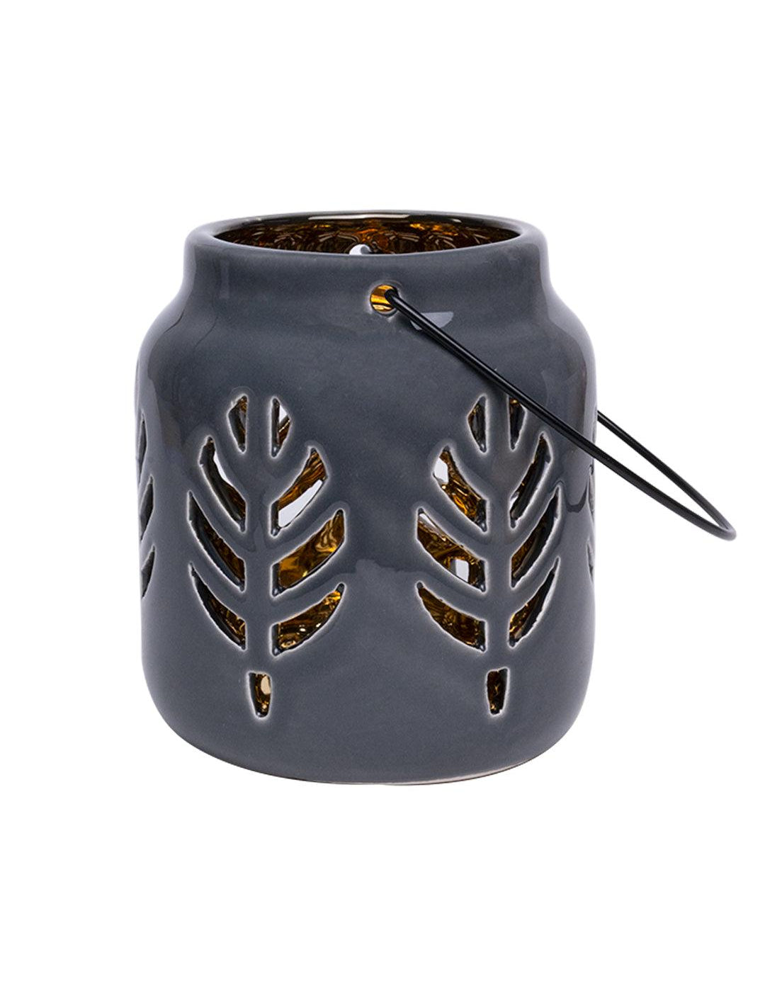 Hanging Tealight Holder - Ceramic & Black - MARKET 99