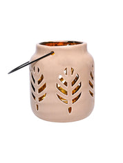 Hanging Tealight Holder - Ceramic & Brown - MARKET 99