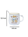 HAPPY TIME' Coffee Mug With Lid - White, Cat, 420 Ml - MARKET 99