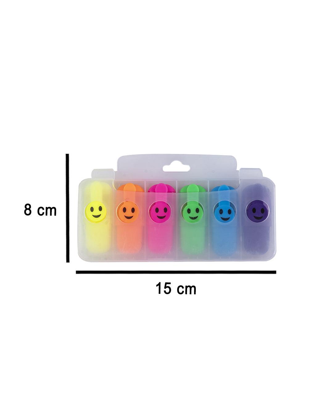 Highlighter Pens for Kid, Multicolour, Plastic, Set of 6 - MARKET 99