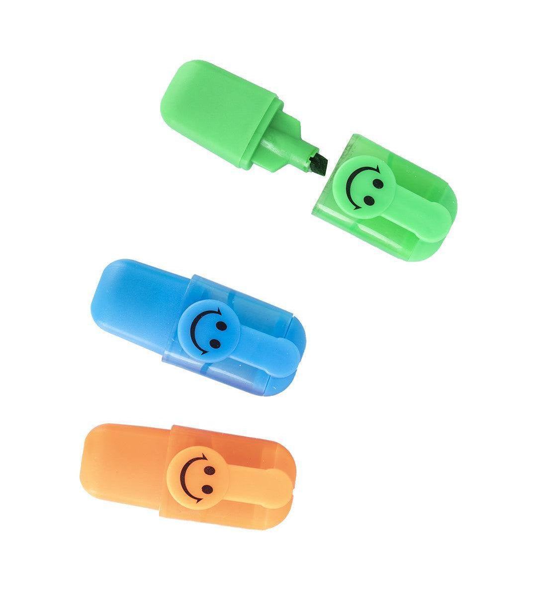 Highlighter Pens, Smileys, Multicolour, Plastic, Set of 6 - MARKET 99