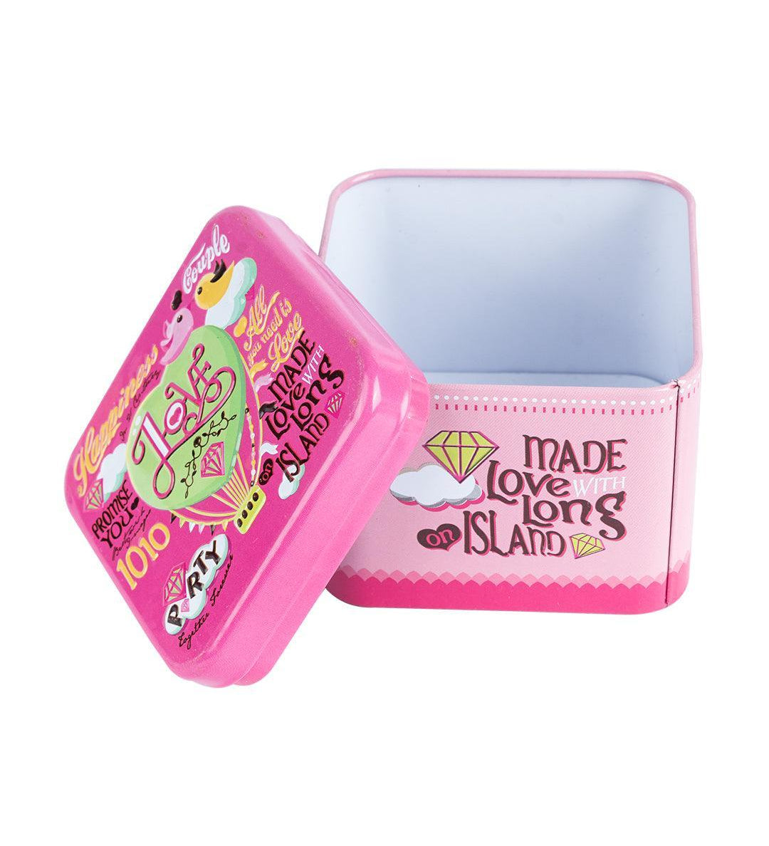Home Storage Box, Love Print, Pink, Tin - MARKET 99