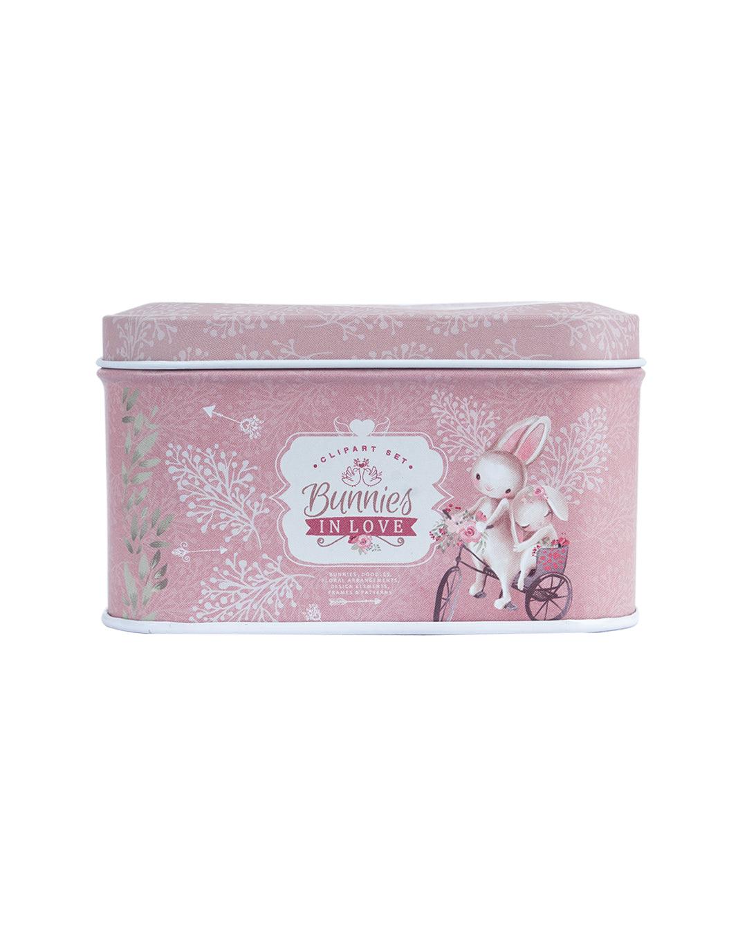 Home Storage Box with Lid, Blush Pink, Tin - MARKET 99